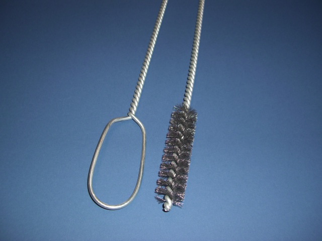 Rundbrste mit Stahldrahtbesatz, Durchmesser 25/800 mm mit gedrehtem Stiel aus Stahldraht