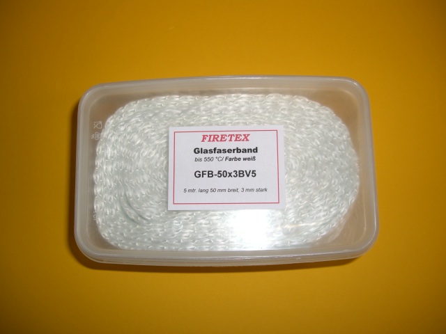 FIRETEX Glasfaserband,  80x3 mm, Länge 10 m, GFB-80x3-B10