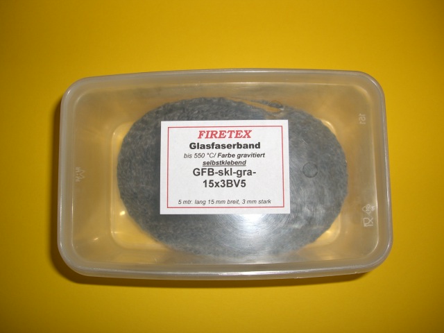 FIRETEX Glasfaserband,  GFB-gra-skl-15x3-B5, gravitiert, selbstklebend, 15x3 mm, Länge 5 m,