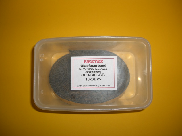 FIRETEX Glasfaserband, schwarz, selbstklebend, 20x3 mm, Lnge 5 m, GFB-sf-skl-20x3-B5