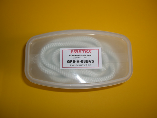 FIRETEX Ofentürdichtschnur weiß, Ø 8 mm/ 5 m Länge GFS-H-08B5 FIRETEX Ofentürdichtschnur weiß, Ø 8 mm/ 5 m Länge GFS-H-08B5