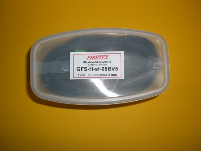 FIRETEX Ofentrdichtschnur schwarz,  8 mm/ 5 m Lnge  GFS-H-sf-08B5