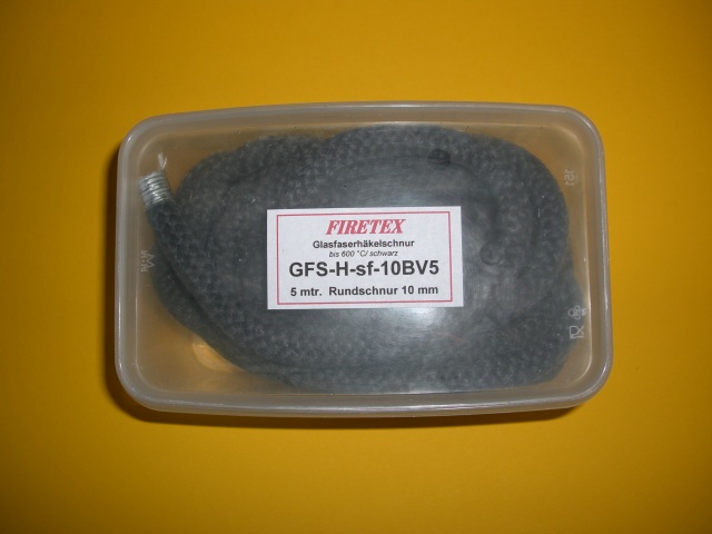 FIRETEX Ofentürdichtschnur schwarz, Ø 10 mm/ 5 m Länge  GFS-H-sf-10B5