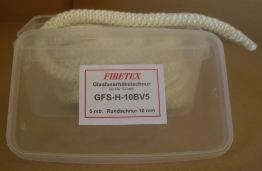 FIRETEX Ofentürdichtschnur weiß, Ø 6 mm/ 10 m Länge  GFS-H-06b10