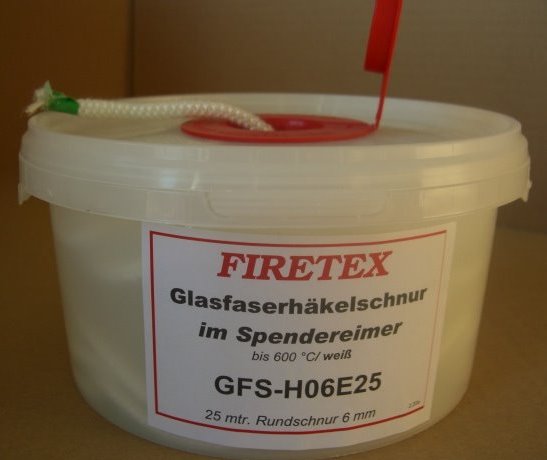 FIRETEX Ofentrdichtschnur wei,  6 mm/ 5 m Lnge  GFS-H-06E25