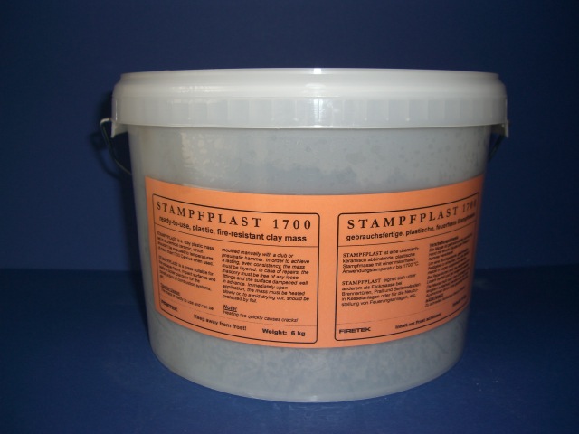 FIRETEK Stampfplast 1700 feuerfeste Stampfmasse, 6 kg verschließbarer Beutel FIRETEK Stampfplast 1700 feuerfeste Stampfmasse, 6 kg verschließbarer Beutel